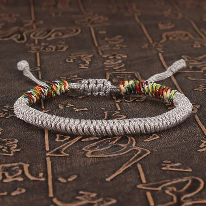 Tibetan Buddhist Lucky Bracelet Unisex Braid Red Thread Rope Adjustable King Kong Knot Bracelets for Womern Men Bangles Jewelry - LEIDAI