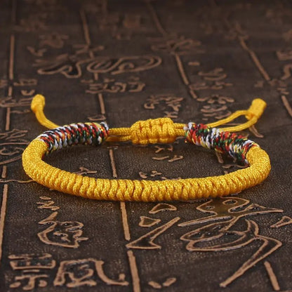 Tibetan Buddhist Lucky Bracelet Unisex Braid Red Thread Rope Adjustable King Kong Knot Bracelets for Womern Men Bangles Jewelry - LEIDAI