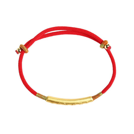 Tibetan Red String Bracelet - Buddhist Lucky Charm - LEIDAI