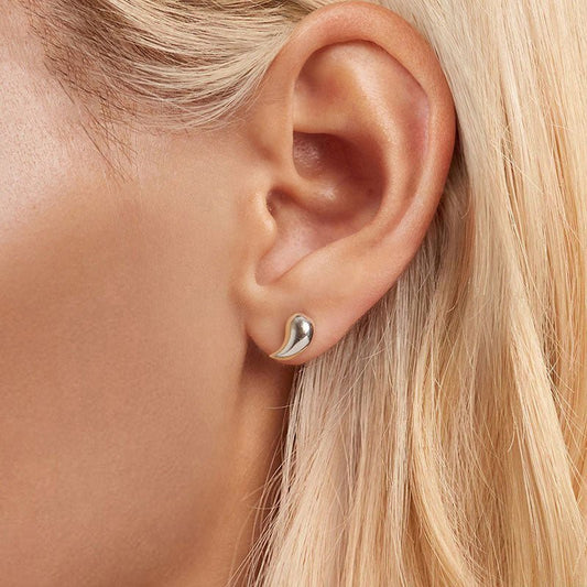 Versatile metal photosensitive surface comma earrings s925 sterling silver fashion commuting jewelry earrings photosensitive metal - LEIDAI