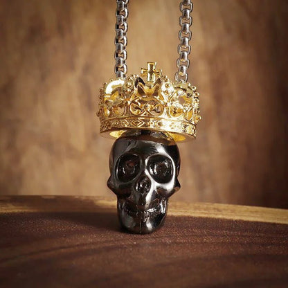 Vintage Gothic Cross Skull Pendant Necklace for Men Fashion Party Trend Punk Jewelry Halloween Gifts - LEIDAI