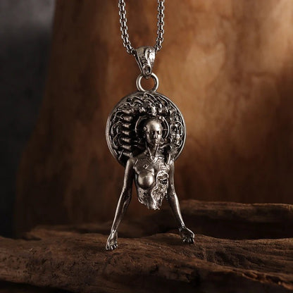 Vintage Gothic Cross Skull Pendant Necklace for Men Fashion Party Trend Punk Jewelry Halloween Gifts - LEIDAI